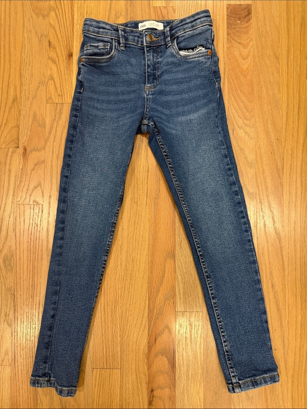 Zara Kids Girls Skinny Jeans Medium Wash Denim Size 9 134